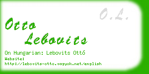 otto lebovits business card